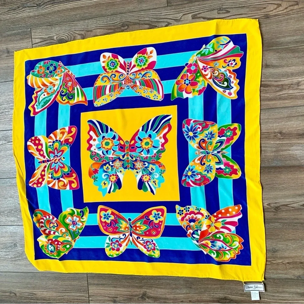 diane gilman silk Scarf 33/34”